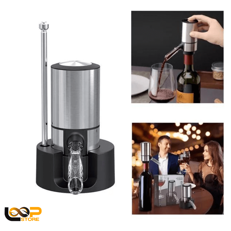 Dispensador Elétrico de Vinho 3 em 1 - Aerador, Decantador e Dispensador🍾