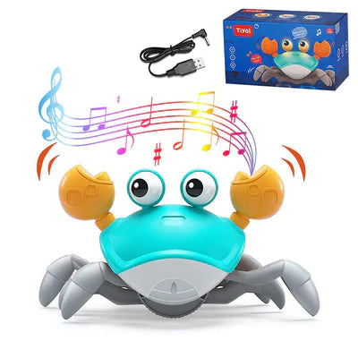 Brinquedo Interativo com Sensor de Obstáculos, Músicas e Luzes - Caranguejo Fujão Kids 🦀