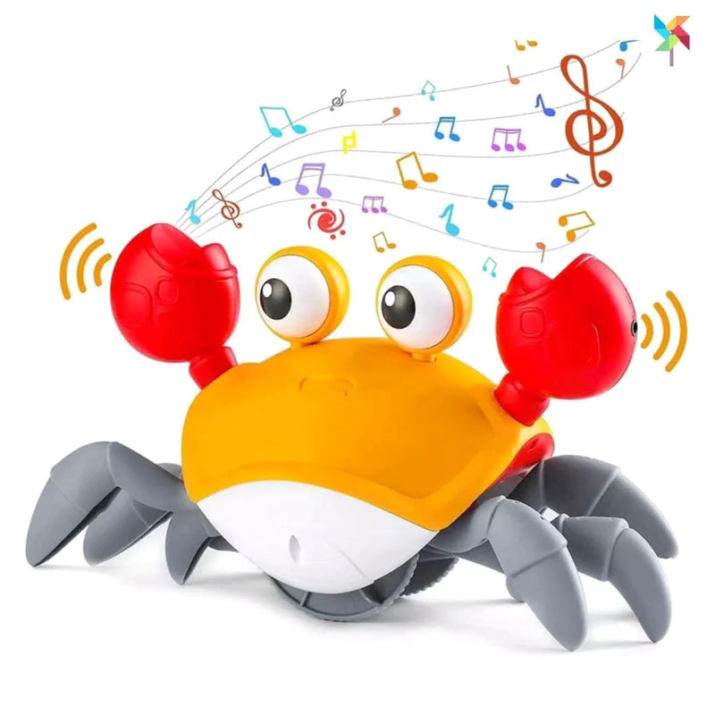 Brinquedo Interativo com Sensor de Obstáculos, Músicas e Luzes - Caranguejo Fujão Kids 🦀