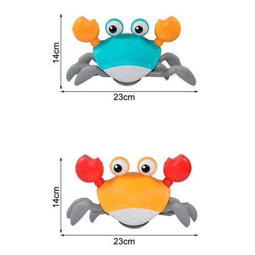 Brinquedo Interativo com Sensor de Obstáculos, Músicas e Luzes - Caranguejo Fujão Kids 🦀