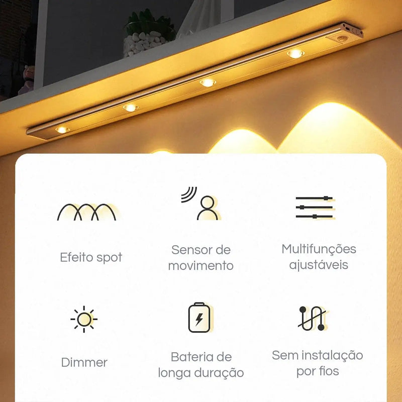 Kit  Luminárias Recarregável com sensor de movimento (COMPRE 1 LEVE 2)